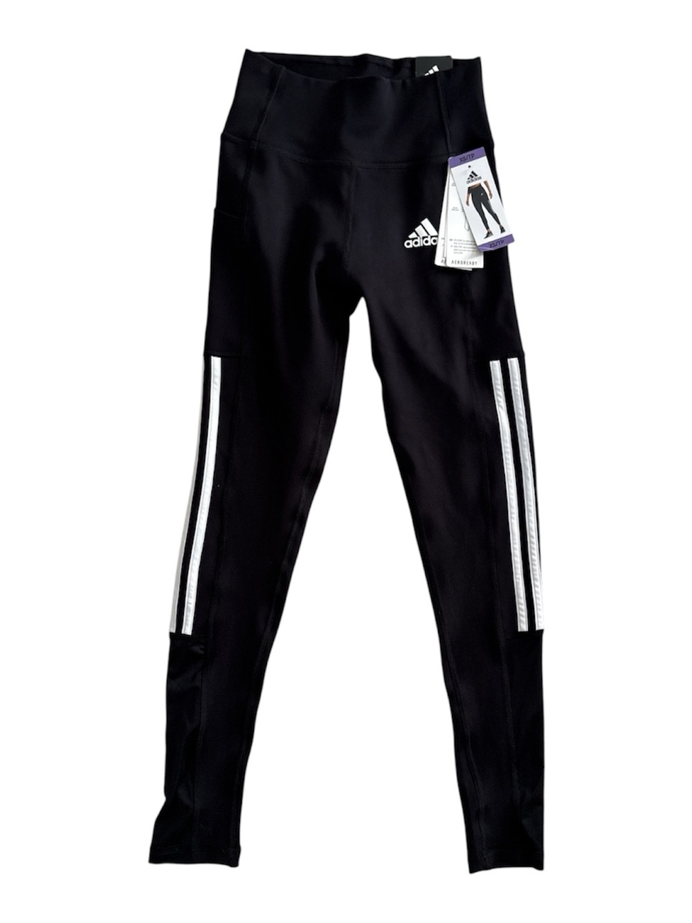 adidas Black High Rise Tight Fit Aeroready Coupe Moulante Leggings XS/TP 7/8